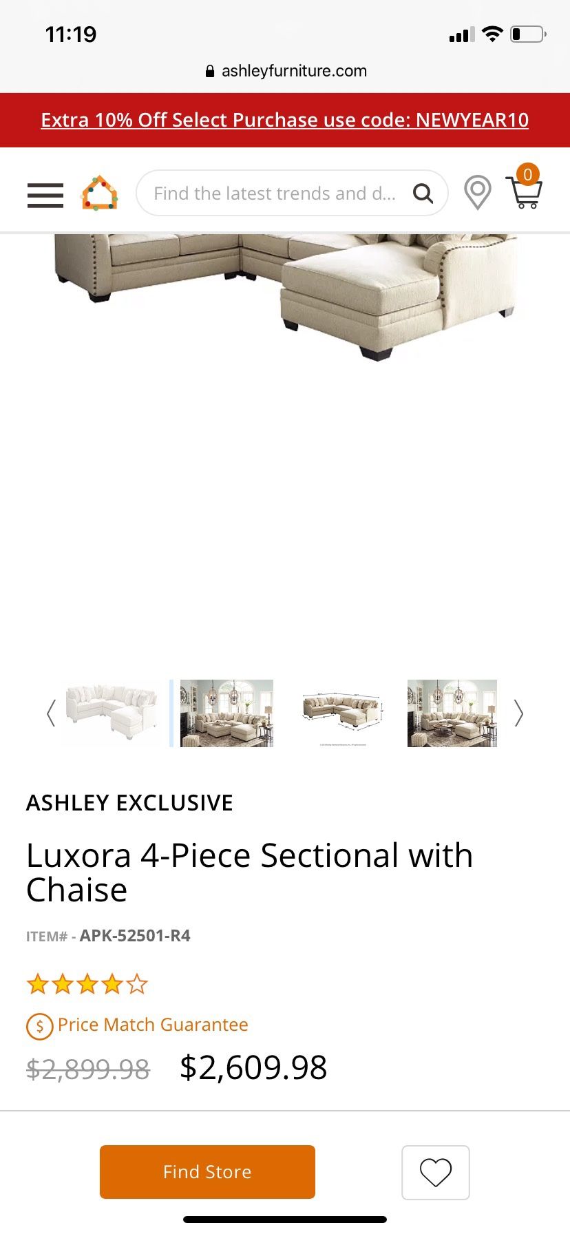 Brand New Couch- Luxora From Ashely
