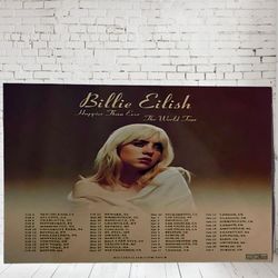 Billie Eilish World Tour Poster On 4x6 " Aluminum Print 