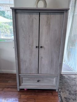 Wood Armoire with Bottom Drawer