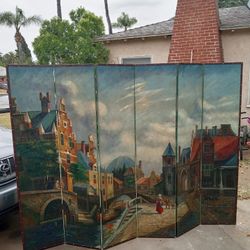 6 Panel Hand Painted Room Divider