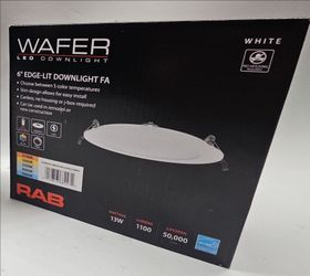 Box of 6, WFRFA6, Wafer 6" Round 13W, 90CRI, Round Smooth 5CC FA