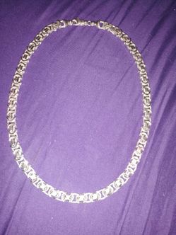 925 SILVER  Men's 9mm  HEAVY Thick 22in Flat Byzantine Kings Chain  (111 grams! That's ¼lb!)