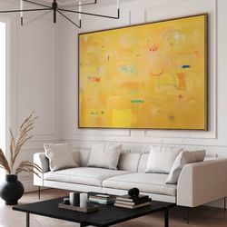 Yellow Abstract Framed Art 32"x40"