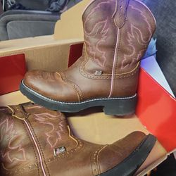 9.5 Justin Steel Toe Women's Boots
