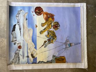 Hand-Painted Salvador Dalí Reproduction – 31.5” × 25” – Oil on Canvas