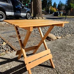 Small Folding Wood Table Unique Design-Excellent Condition!