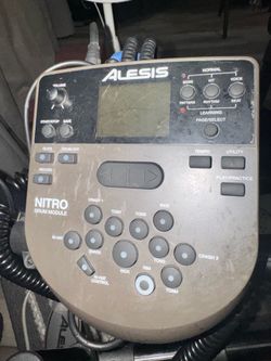 6 piece Alesis Nitro Drum Kit with extra crash symbol.