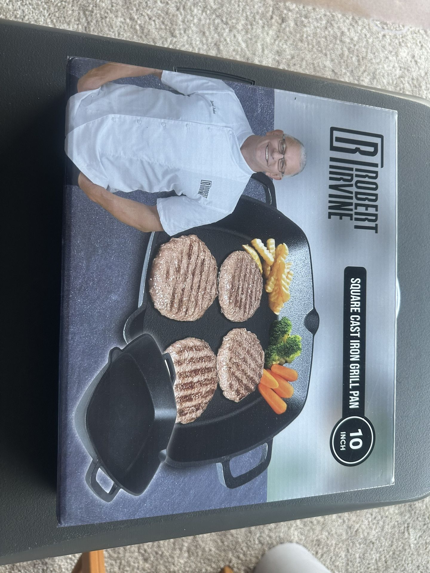 10inch Square Cast Iron Grill Pan New