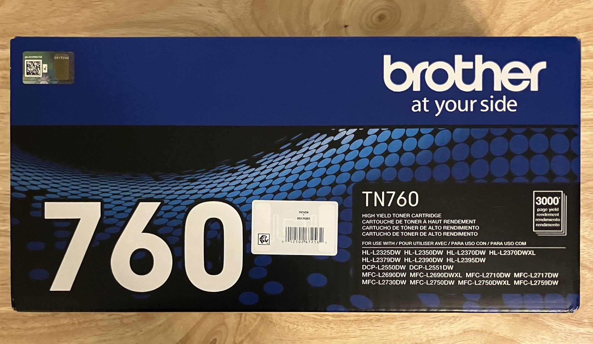 Brother TN 760 High Yield Toner Cartridge 