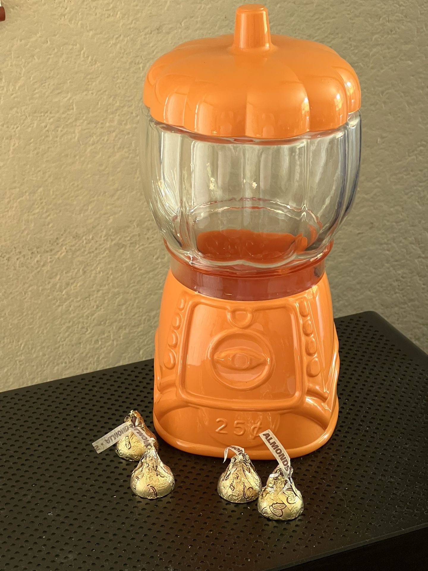 Halloween Glass Candy Gumball Machine Vessel Holder New