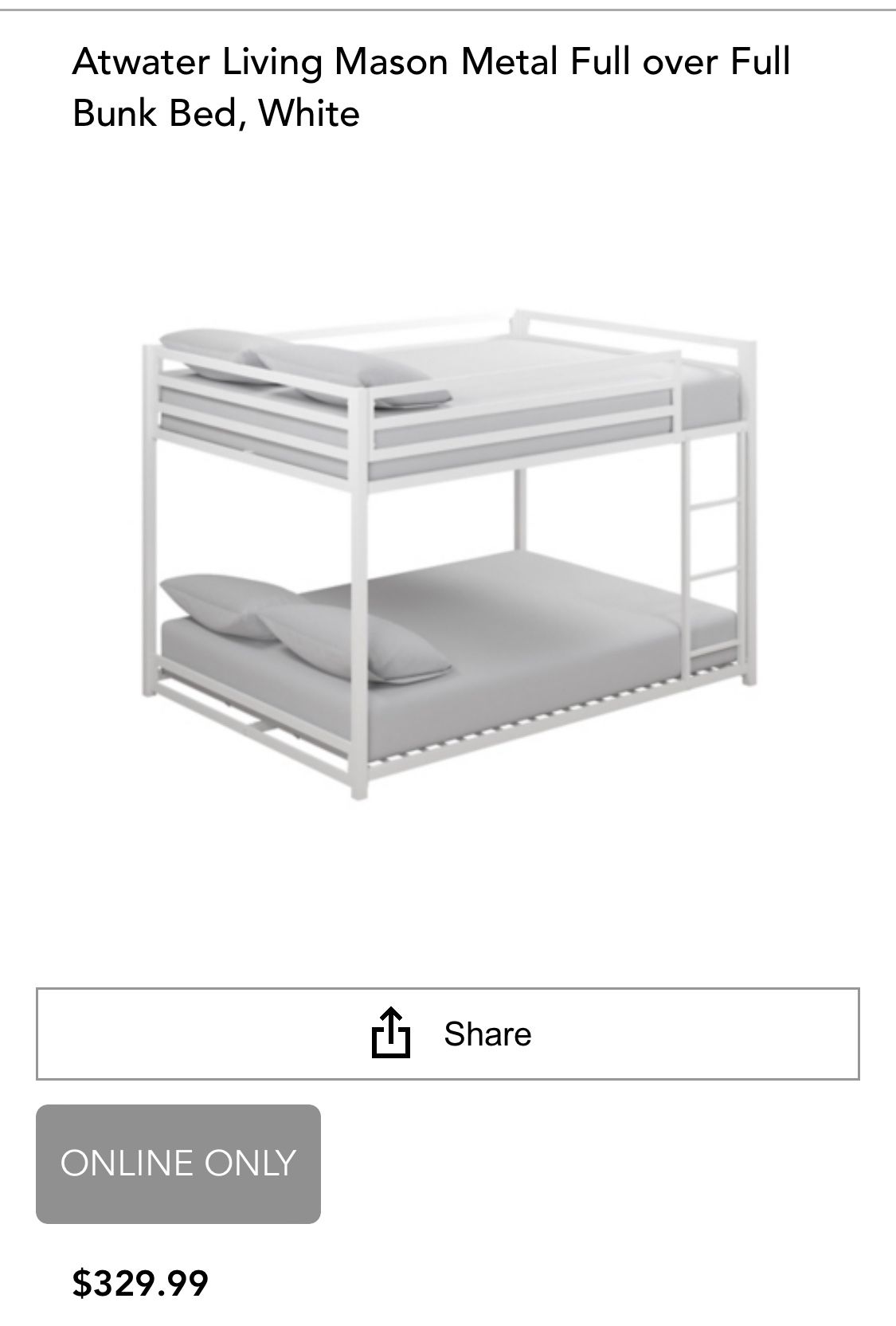 Full Size Bunk Bed Frame