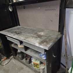 Husky Work Bench With Pegboard