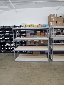Industrial Warehouse Stock Supply Storage Shelves 72 in W x 18 in D Rack Shelving Similar To Uline Delivery Available