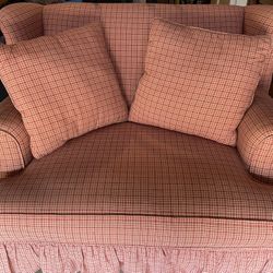 Super cute red and white checkered Loveseat six