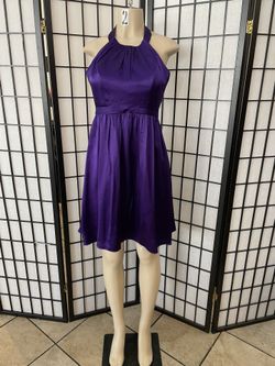 Melissa Sweet Purple Silk Cocktail Dress