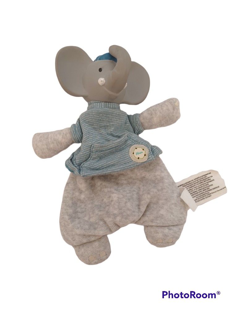Meiya & Alvin - Alvin the Elephant - Organic Natural Rubber Head tether Toy