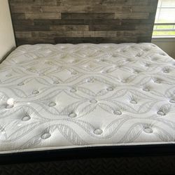 king size bed with bedframe and dresser matching set