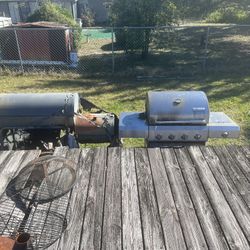 Gas Grill And Smoker. 