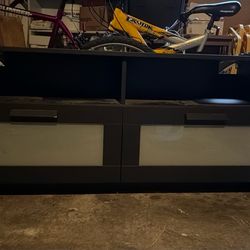 Tv Stand Black Complete Has Both Drawers