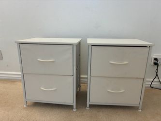 White metal frame bedside tables, Fabric Cubicle Panel Divider
