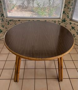 42” Rattan Dining Table With Extender, Sturdy Construction