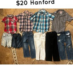 Boys clothes bundles sz 4 , sz 5 $20 each. Set Hanford.