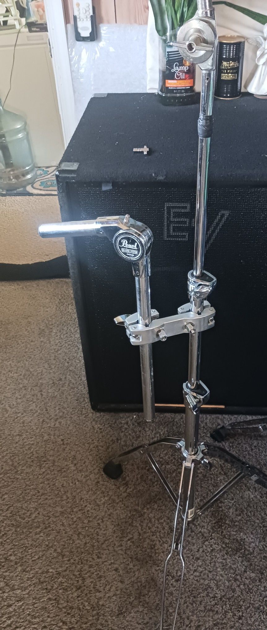 Heavy Pearl Cymbal Stand W/ Tom Mount