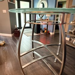 Bar Height Glass Top Table