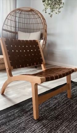 Wooden Leather Accent Chair