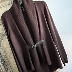 INC Beautiful Quality Women’s Dark Chocolate Front Belt Sweater Size Medium from Macy’s - Like NEW