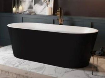 54" Black Freestanding Bathtub