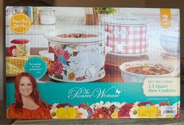 Pioneer Woman, 1.5 Qt Slow Cookers, 2 pack