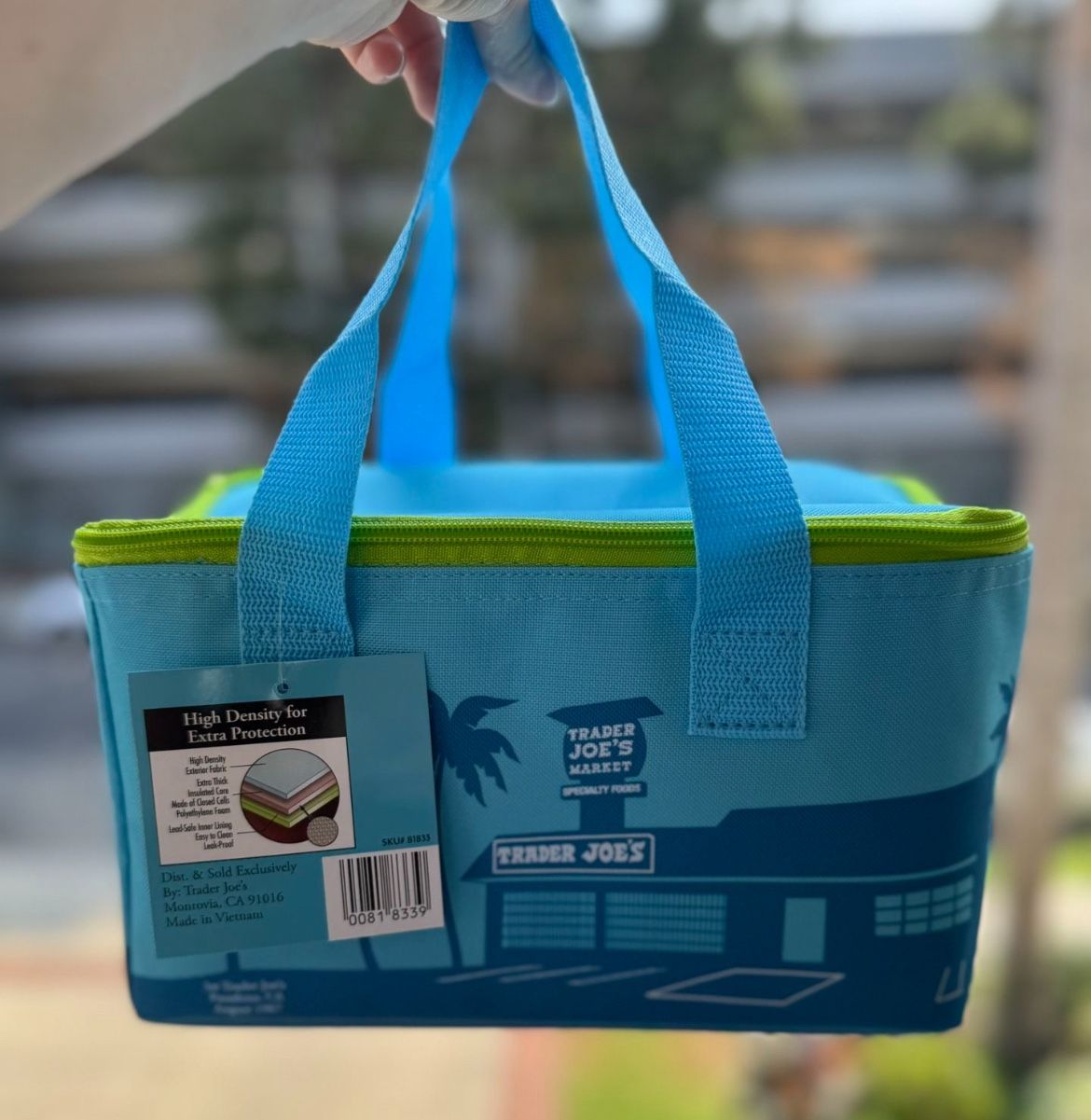 TRADER JOES INSULATED MINI BAG BLUE