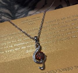 Moissanite necklac water melon red