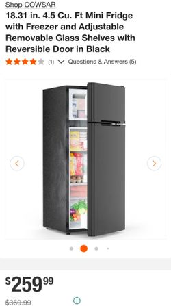 3.5 Cu. Ft. Mini Top Freezer Refrigerator,  Black