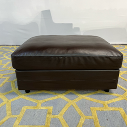 ( Delivery Available ) Ikea Dark Brown Leather Storage Ottoman