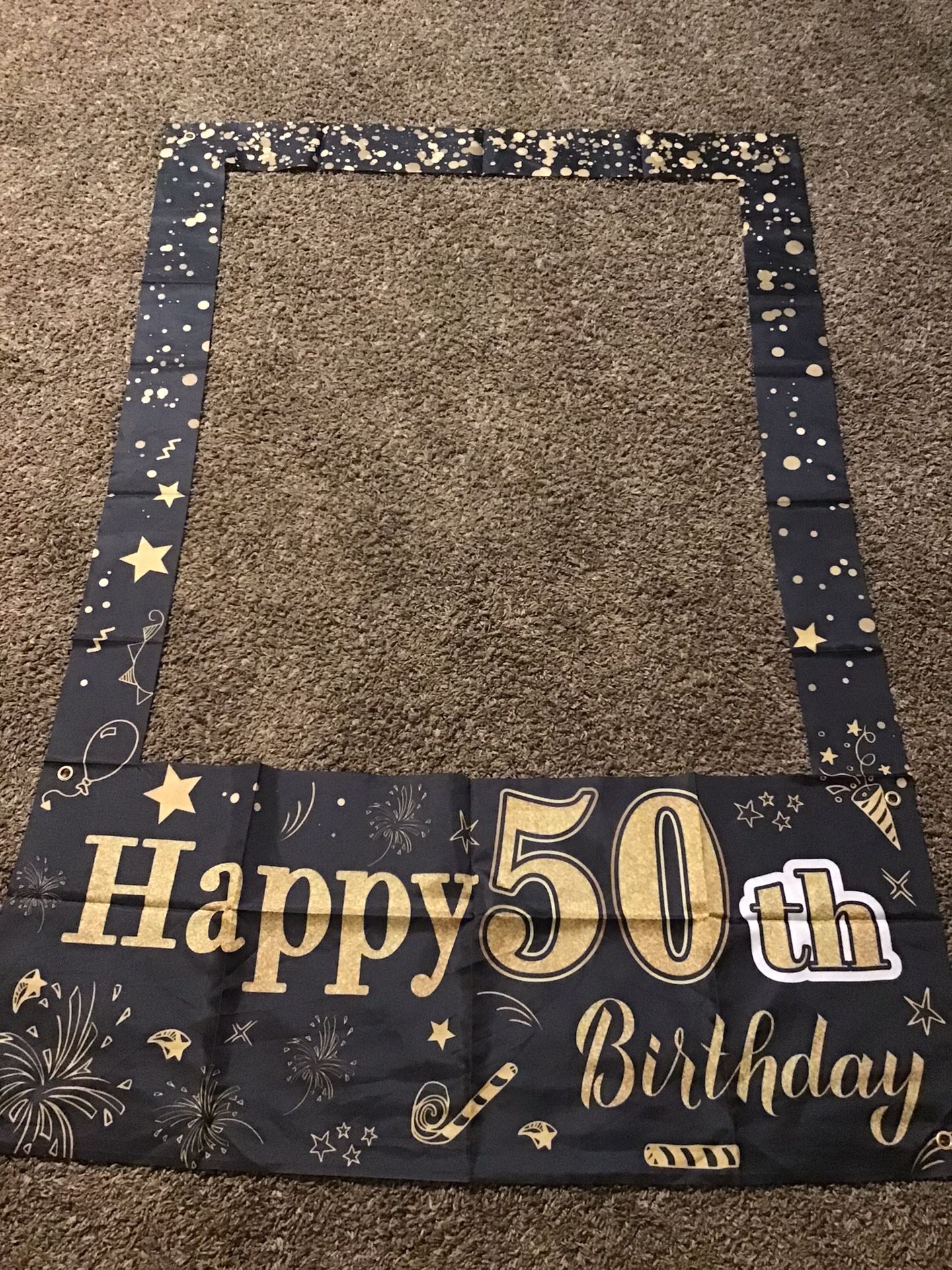 Happy “50th” Banner,3 table Coverings And Photo Banner