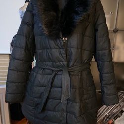 Bellivera Women's Faux Leather Sherpa Lined Black Size XXXL Coat 