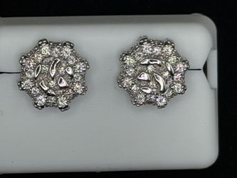Moissanite Cluster Stud Earrings