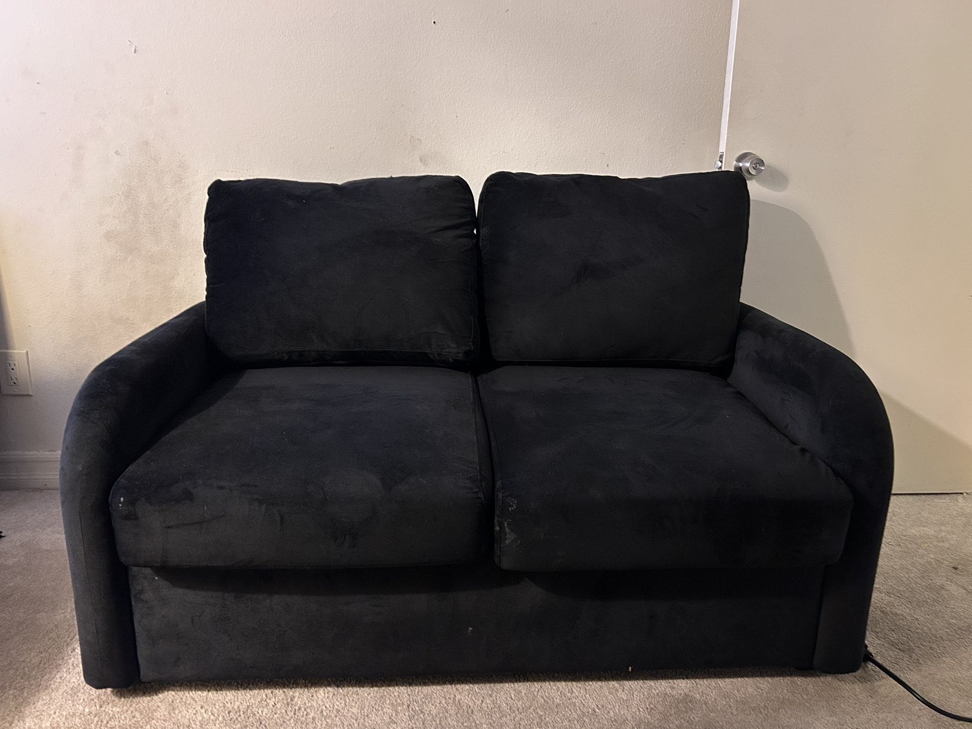 Black Sofa Sleeper Love seat/ Twin Bed