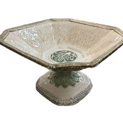 FITZ & FLOYD: "Gregorian" Collection TWO Footed 7 1/4" x 12" Compotes 