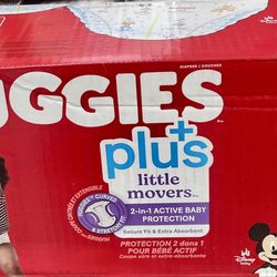 Huggies Plus Little Movers #6 126 Diapers 