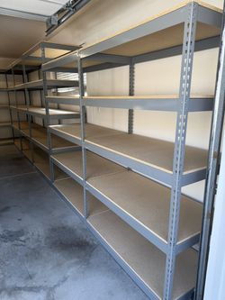 5 Tier Shelving 48 in W x 24 in D American Made Used Heavy Duty Steel Boltless Storage Racks Delivery Available