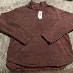 Thread & Supply Sherpa Fleece Pullover Bordeaux XL MSRP:$64 NWT