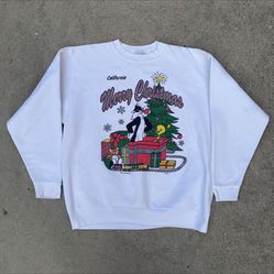 Vintage 1993 Tweety Bird Sylvester Christmas Sweatshirt
