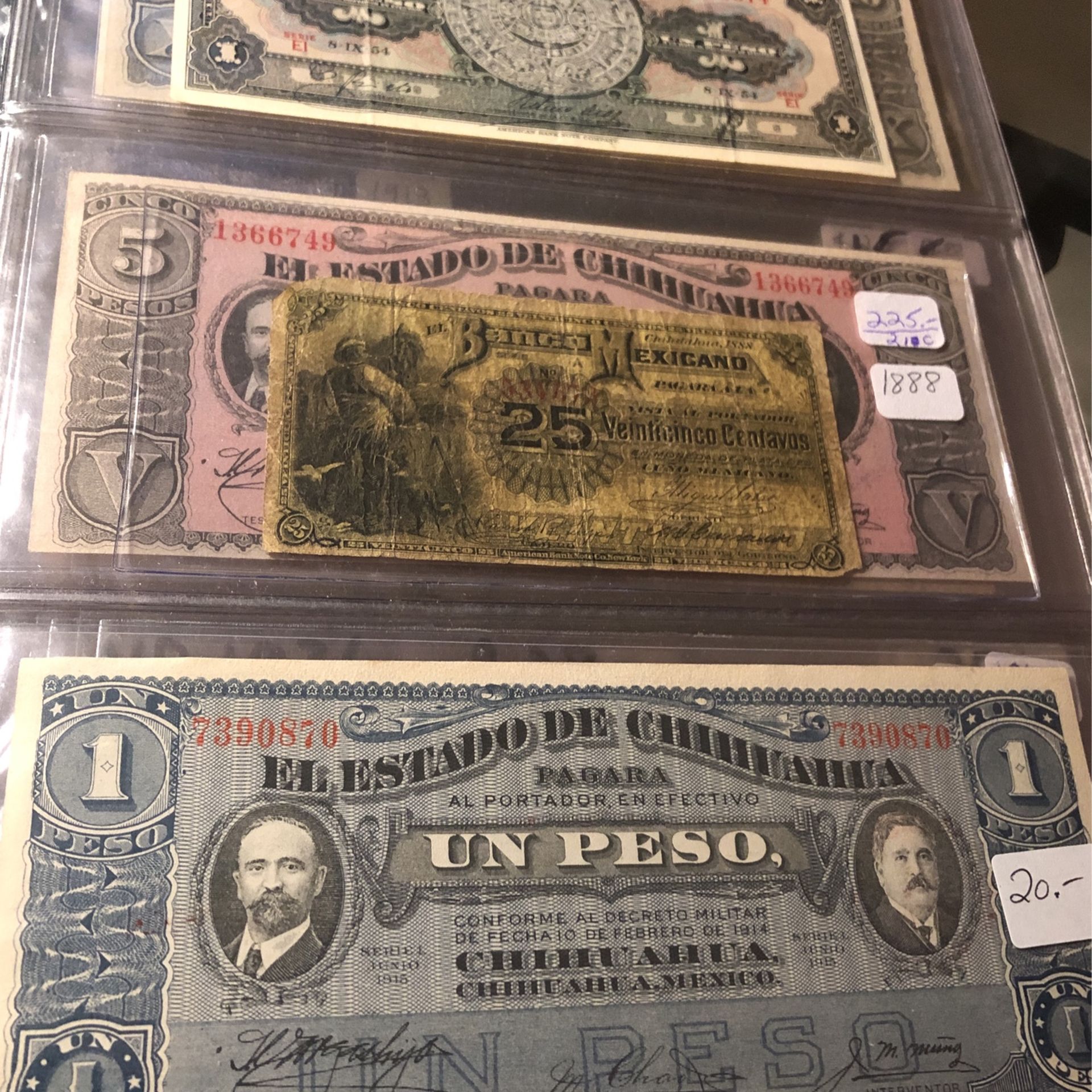Vintage Paper Currency From Mexico