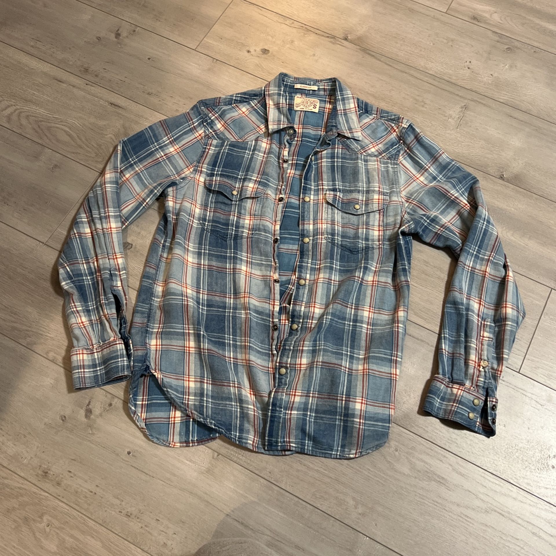 Lucky Brand Plaid Shirt Classic Fit Men’s Small