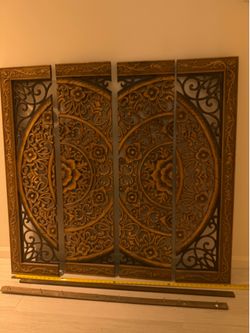 Wood carved panel.