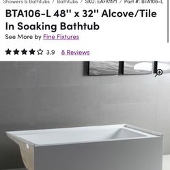 L Alcove 48x32 Tub