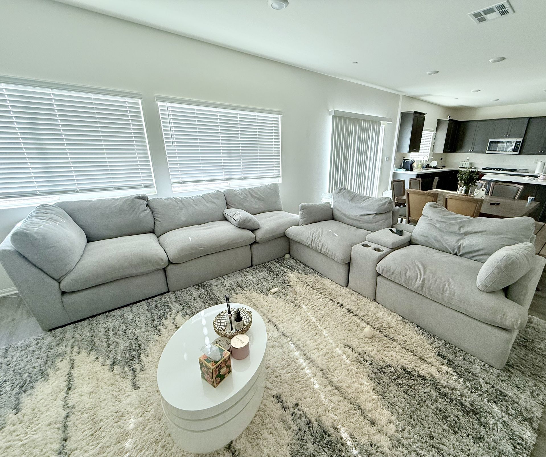 Large Grey Sectional Couch
